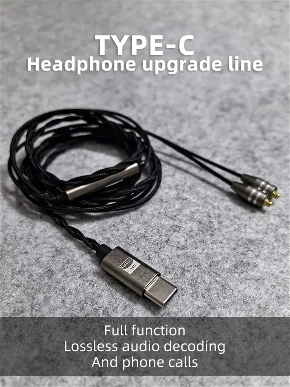 Meenova USB-C to  MMCX Cable for AEOLIAN YE05 YE01 YE365 SE215 UE900,  Shure Earphones, Type C Earphone Upgrade Cord With Microphone Connector DAC CX31993 Chip