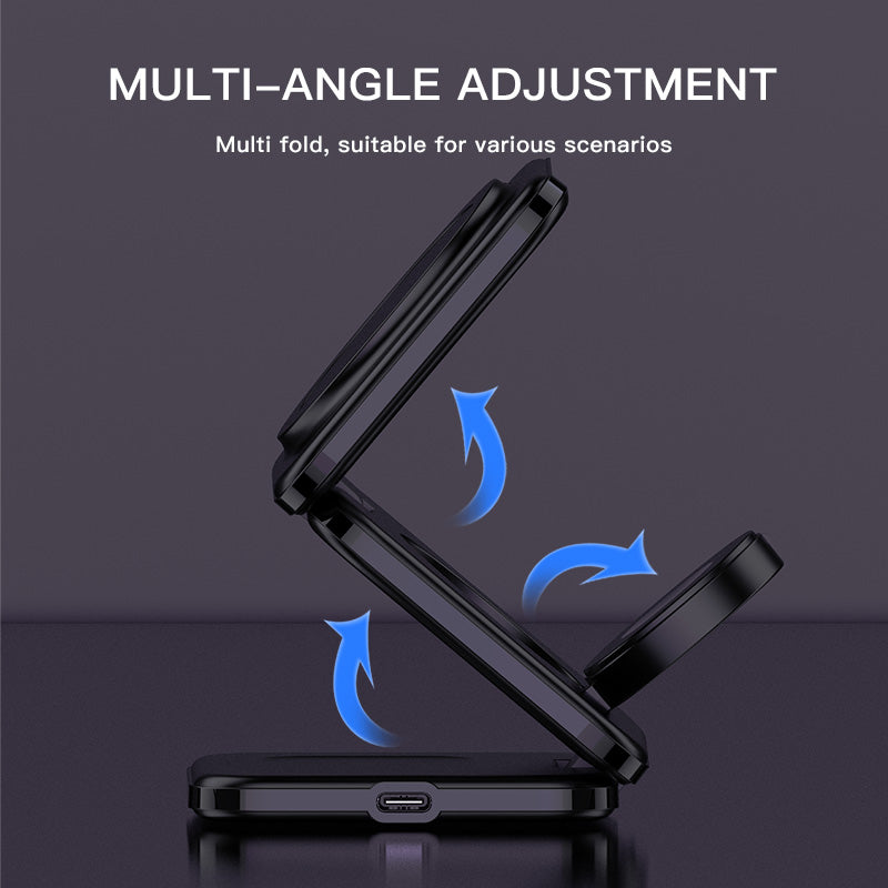 Foldable MagSafe Charger, 3 in 1 Charging Station for Apple iPhone 15 14, Watch S1-9/Ultra, AirPods